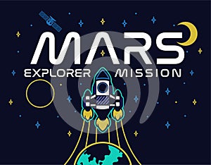 Mars explore mission print